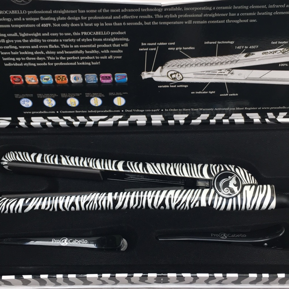 HP!!  Professional Ceramic Flat Iron Zebra Print